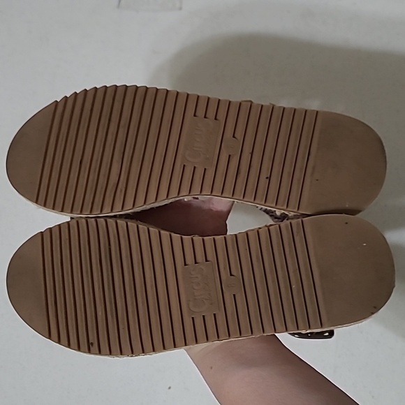 Circus by Sam Edelman Brown Snake Print Platform Sandals size 8 - Picture 10 of 12